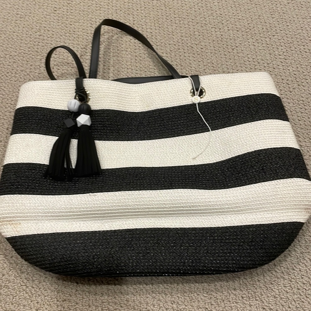 Black and White Stripes Tote Bag